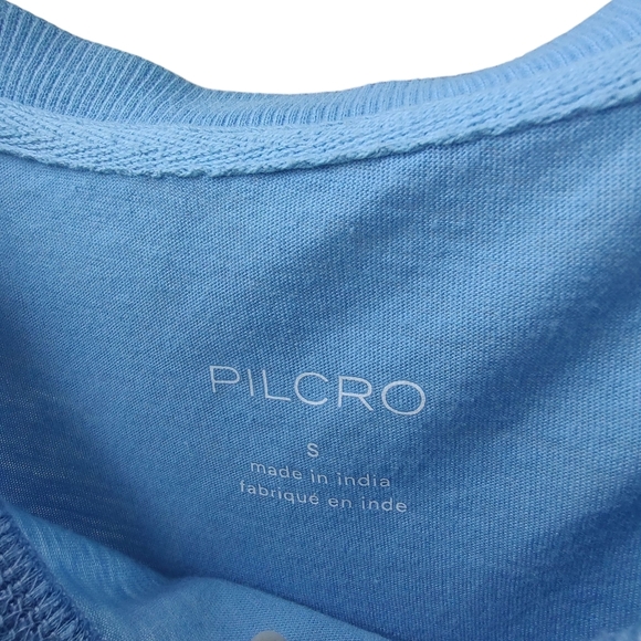 Anthropologie Pilcro Sky Blue Sleeveless Top with Ruffle Hem - Picture 7 of 8